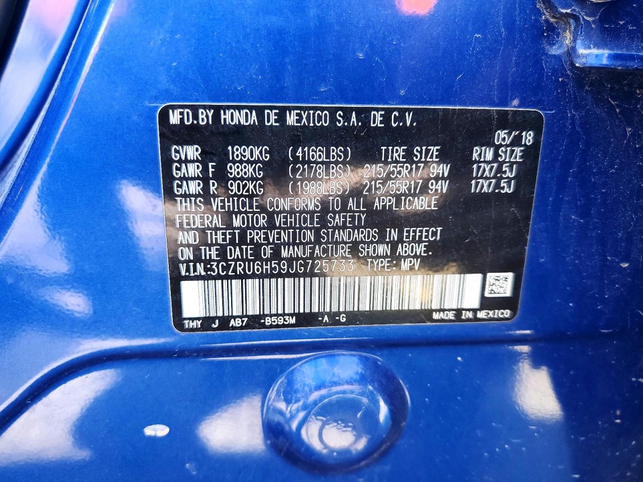 2018 HONDA HR-V