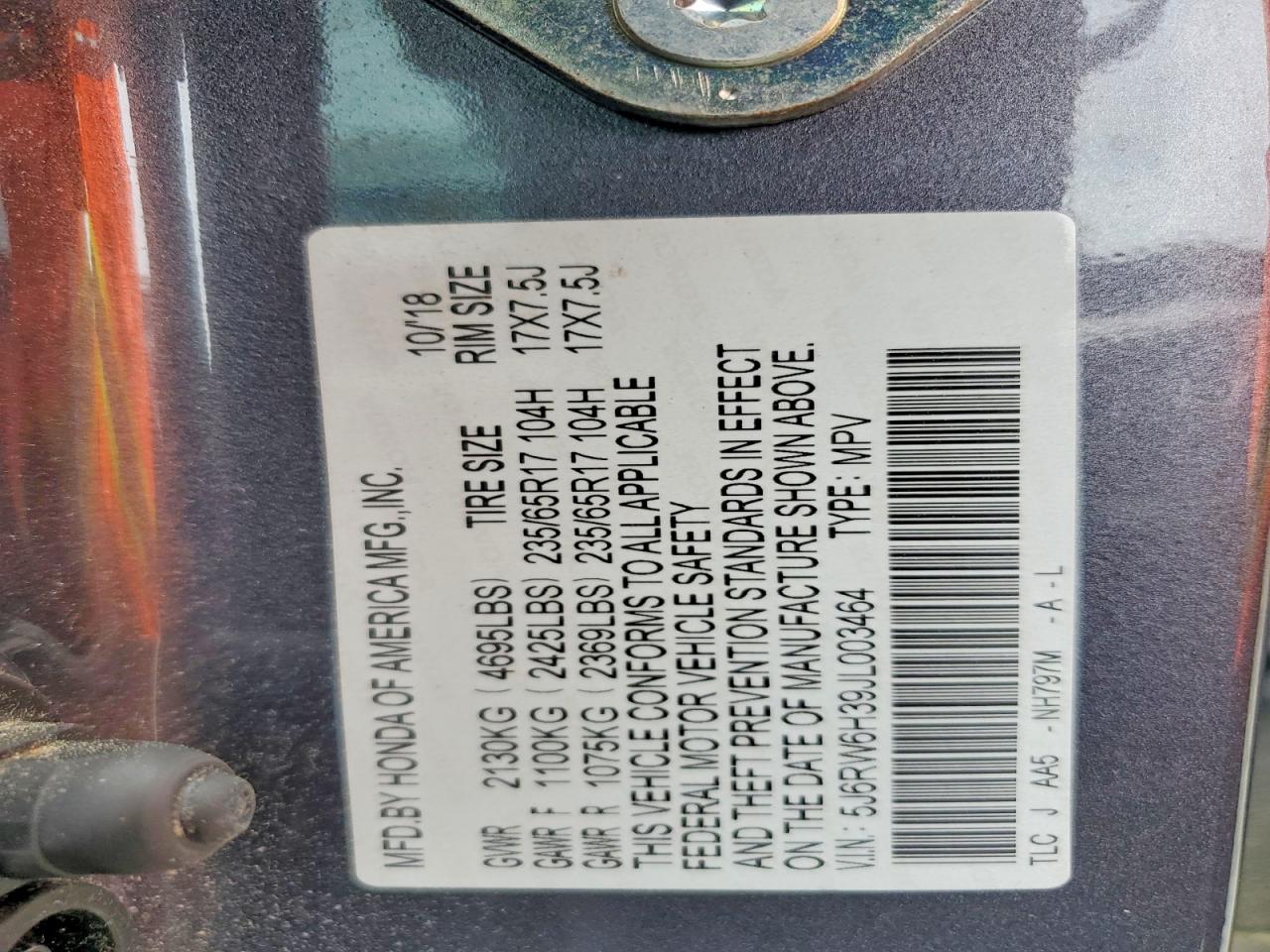 2018 HONDA CRV