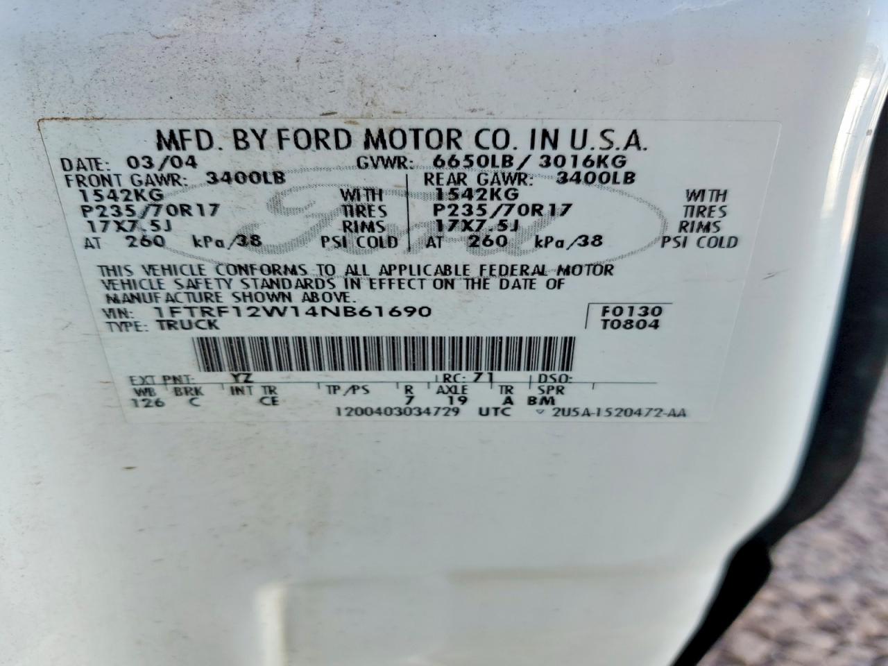 2004 FORD F150