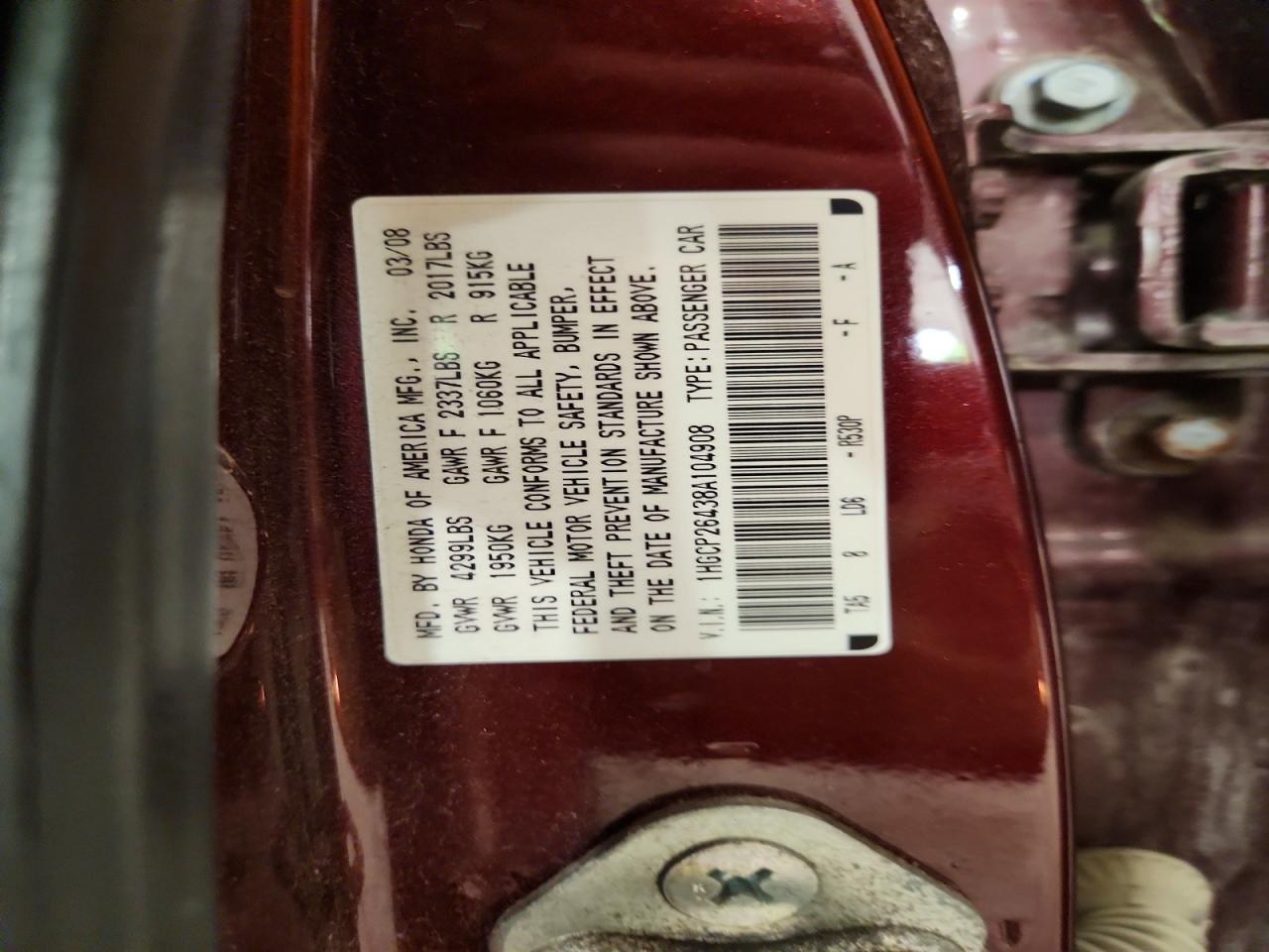 2008 HONDA ACCORD