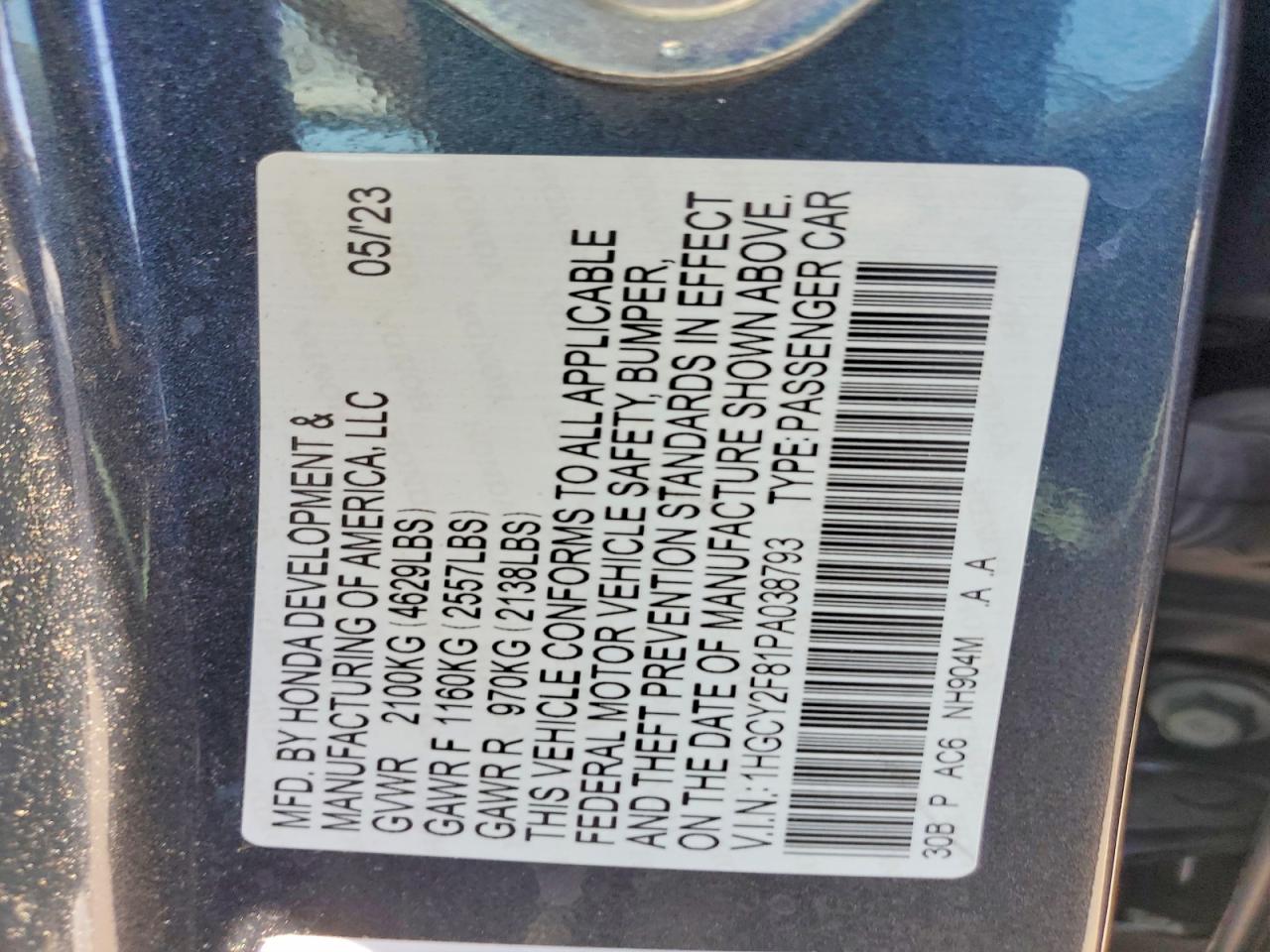 2023 HONDA ACCORD