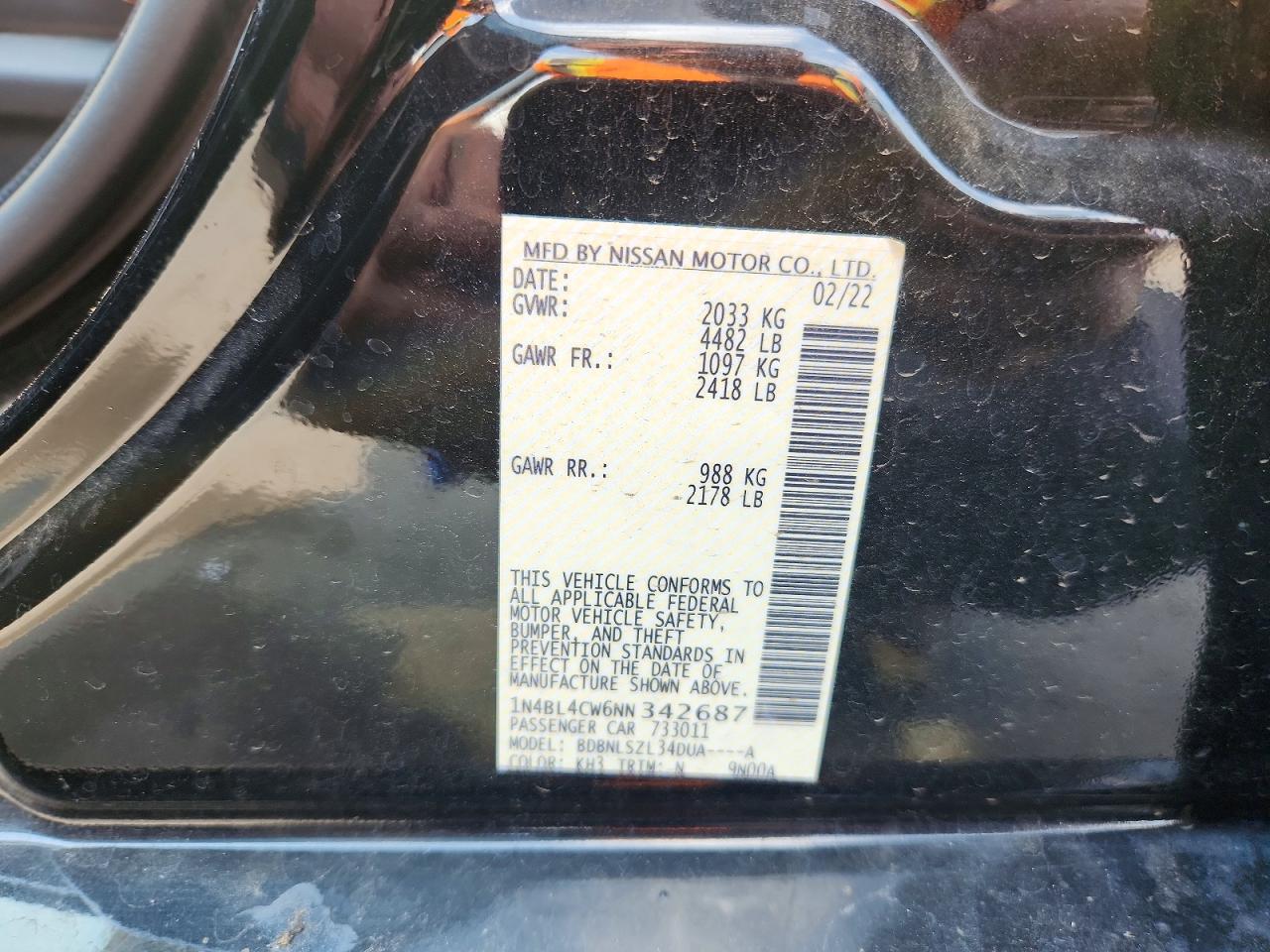 2022 NISSAN ALTIMA