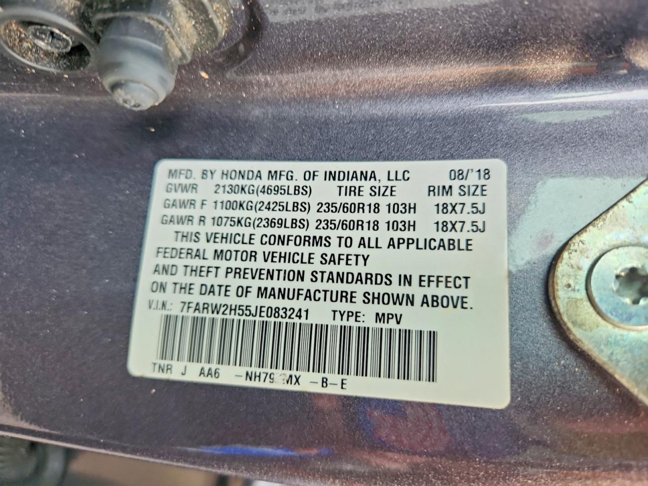 2018 HONDA CRV