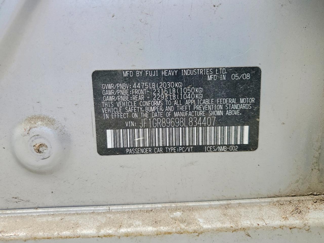 2008 SUBARU WRX
