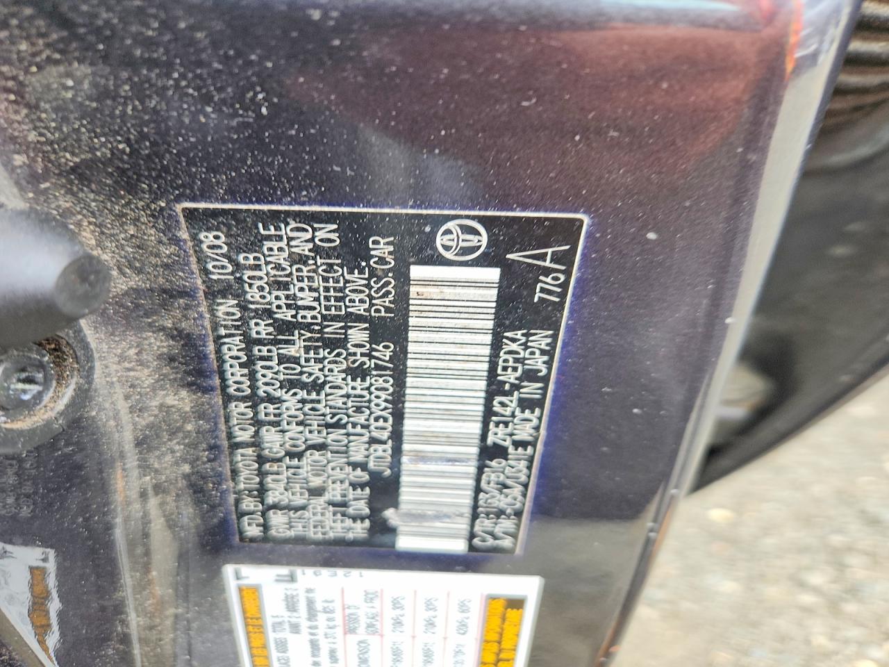 2009 TOYOTA COROLLA