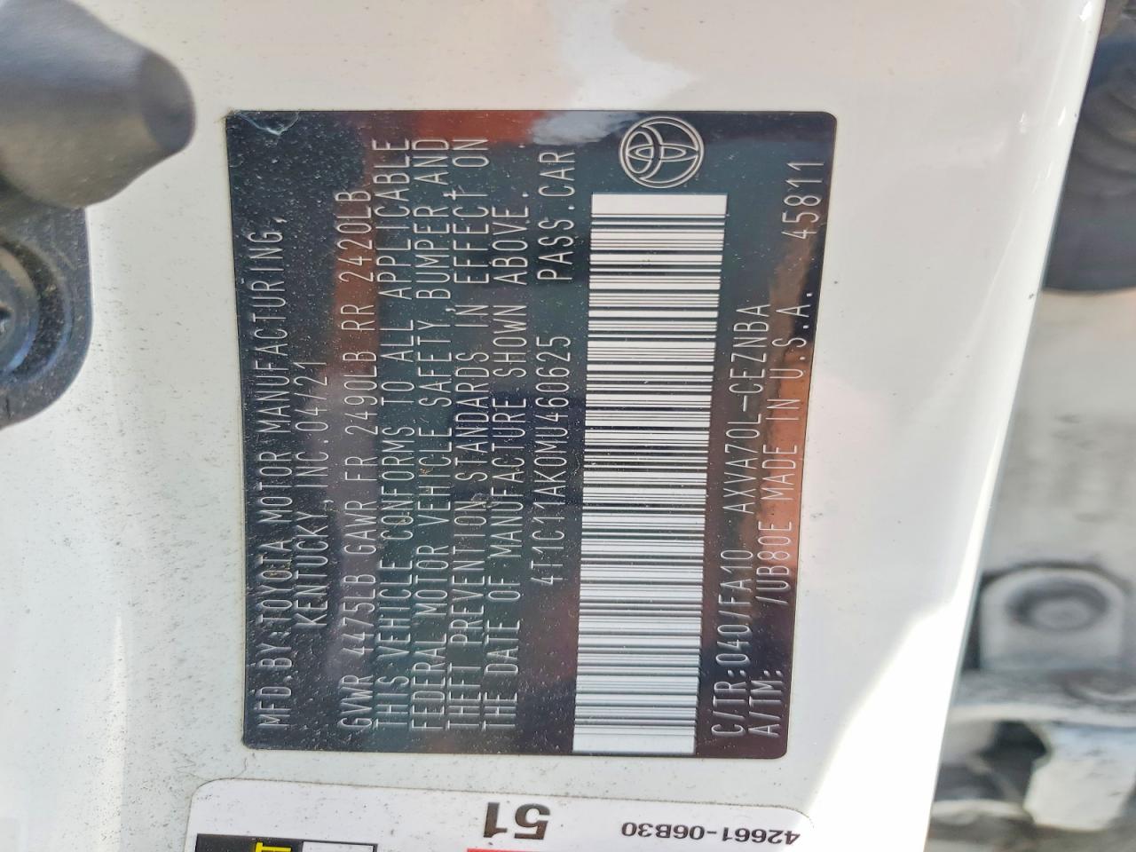 2021 TOYOTA CAMRY