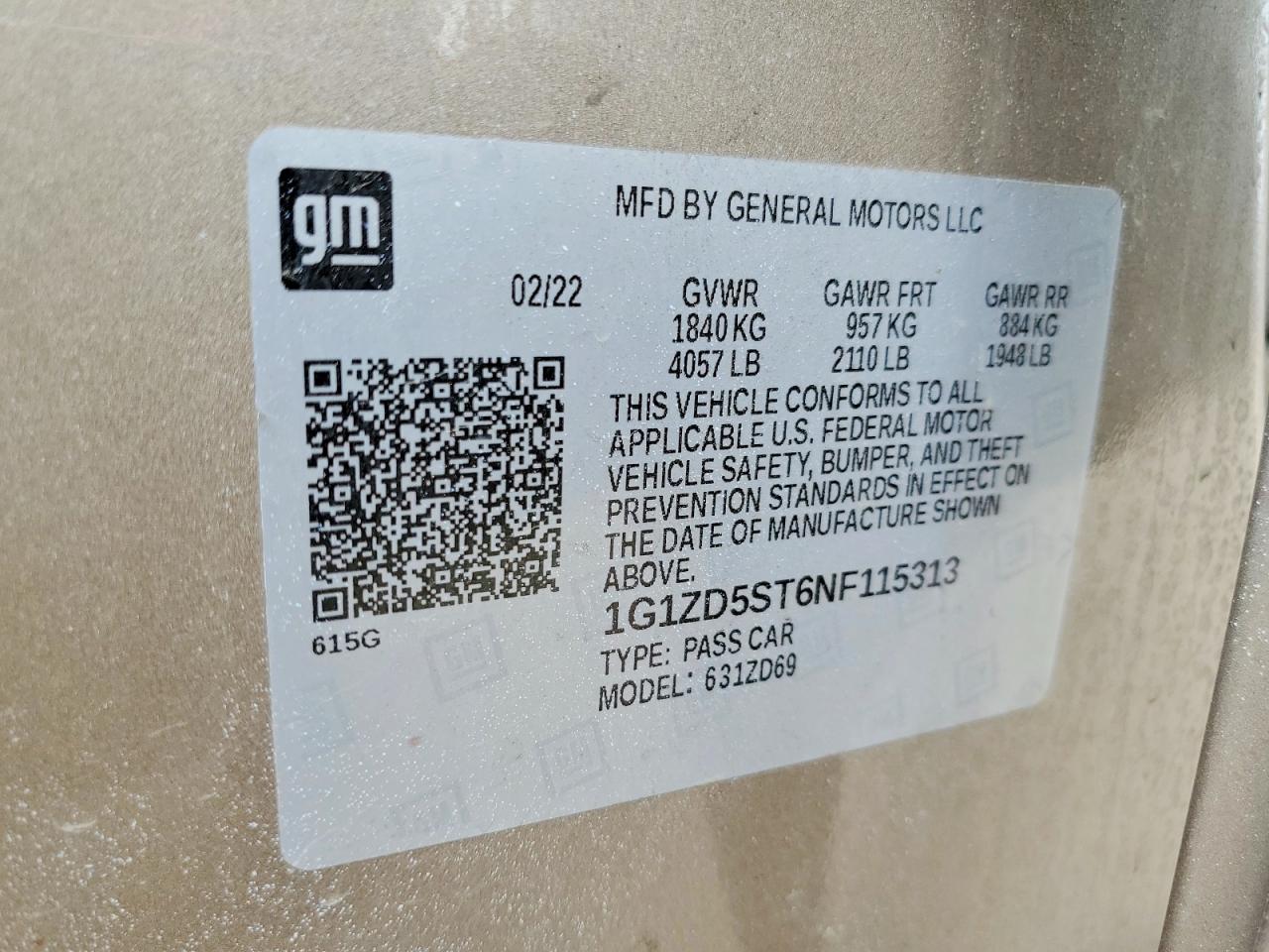 2022 CHEVROLET MALIBU