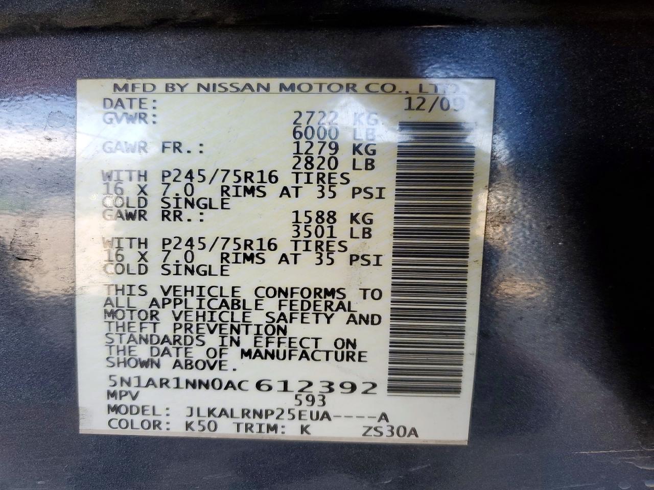 2010 NISSAN PATHFINDER