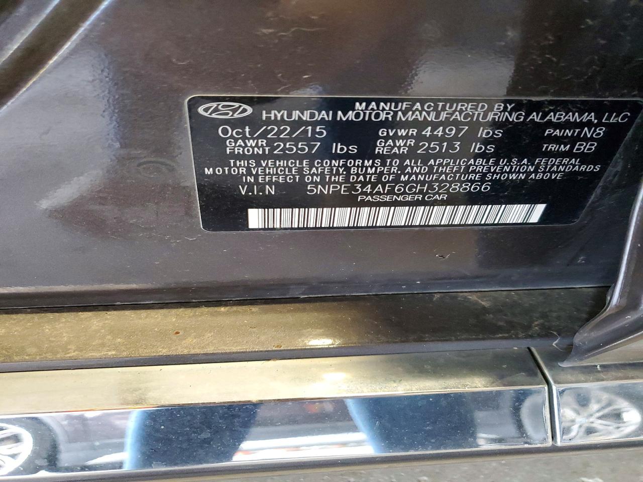 2016 HYUNDAI SONATA