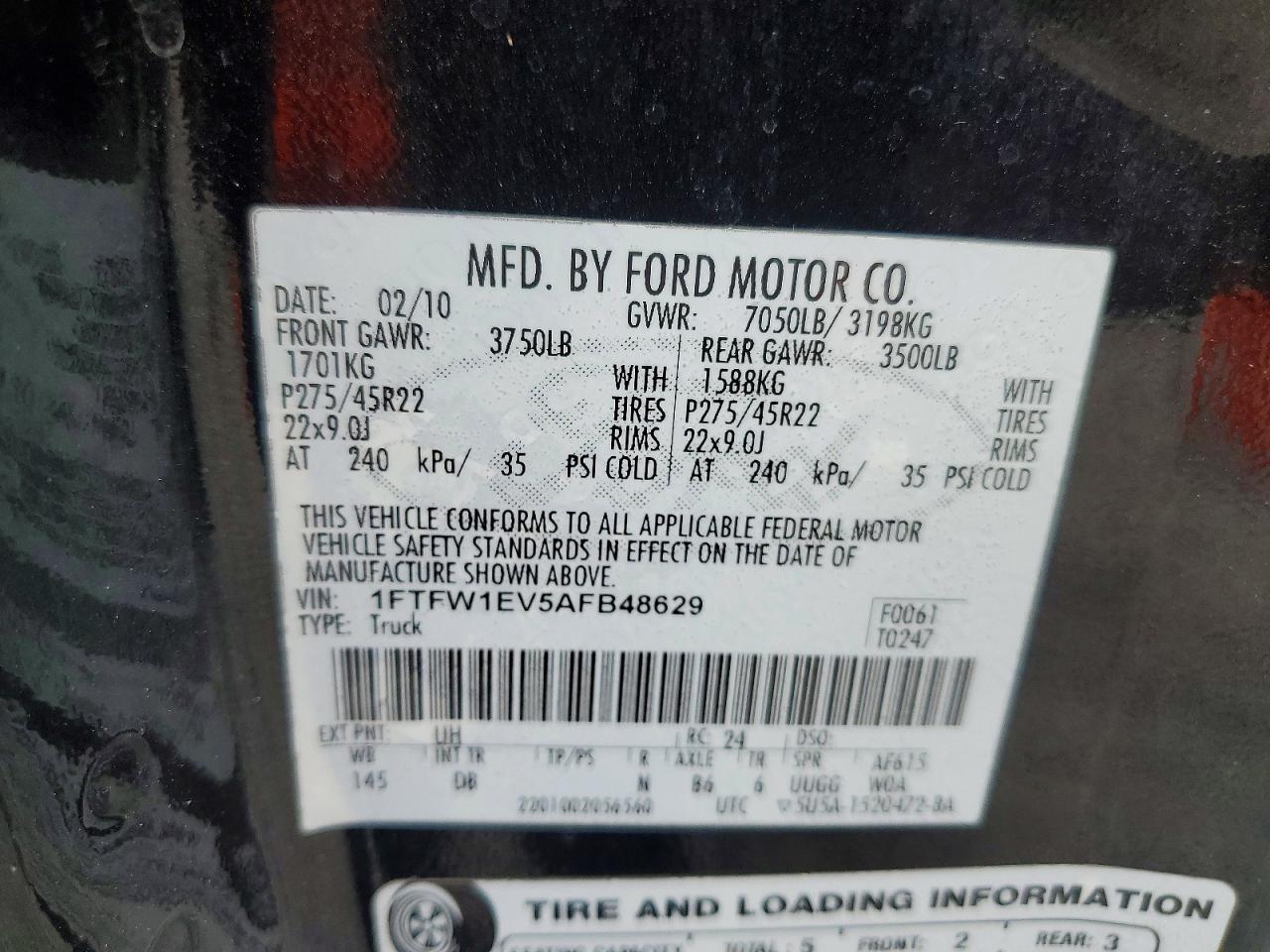 2010 FORD F150