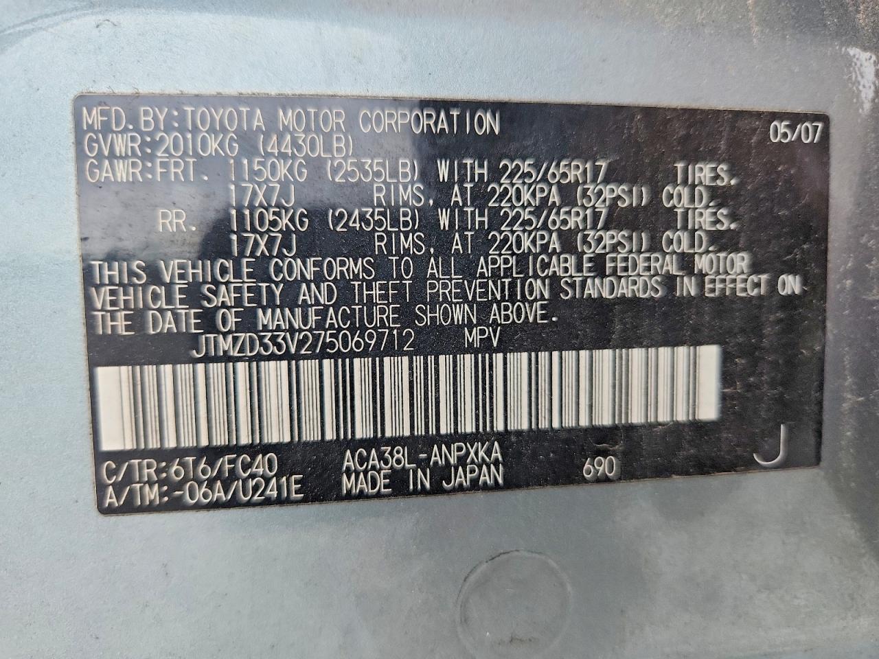 2007 TOYOTA RAV4