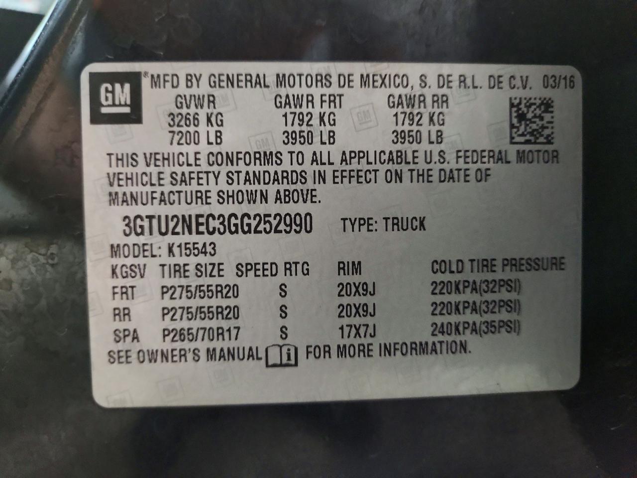 2016 GMC SIERRA