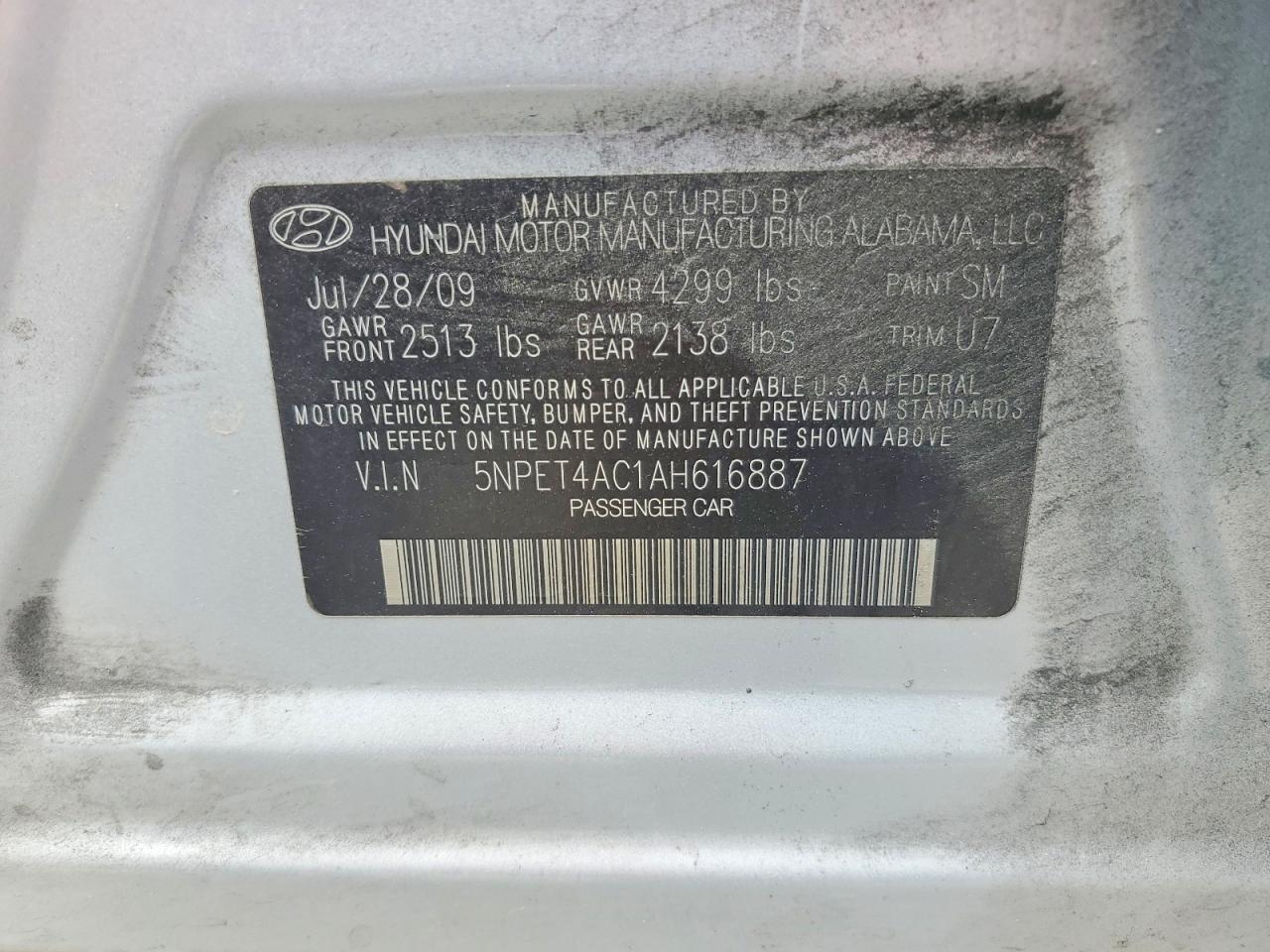 2010 HYUNDAI SONATA
