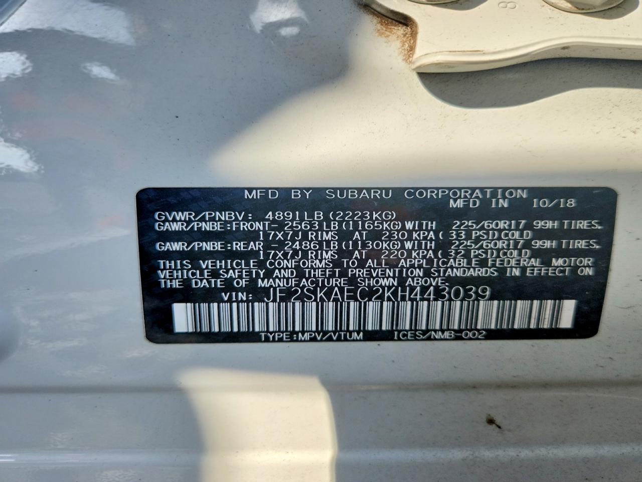 2019 SUBARU FORESTER
