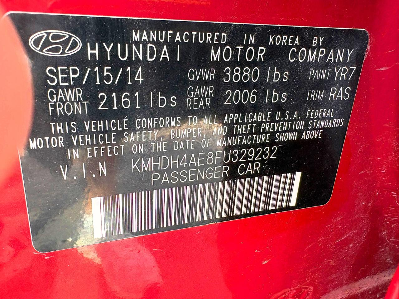 2015 HYUNDAI ELANTRA