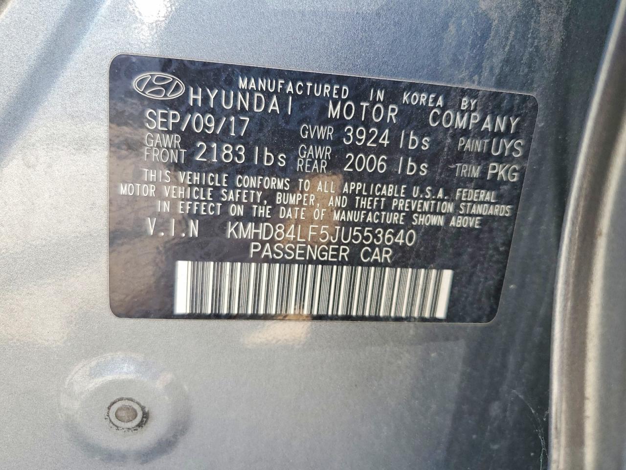 2018 HYUNDAI ELANTRA