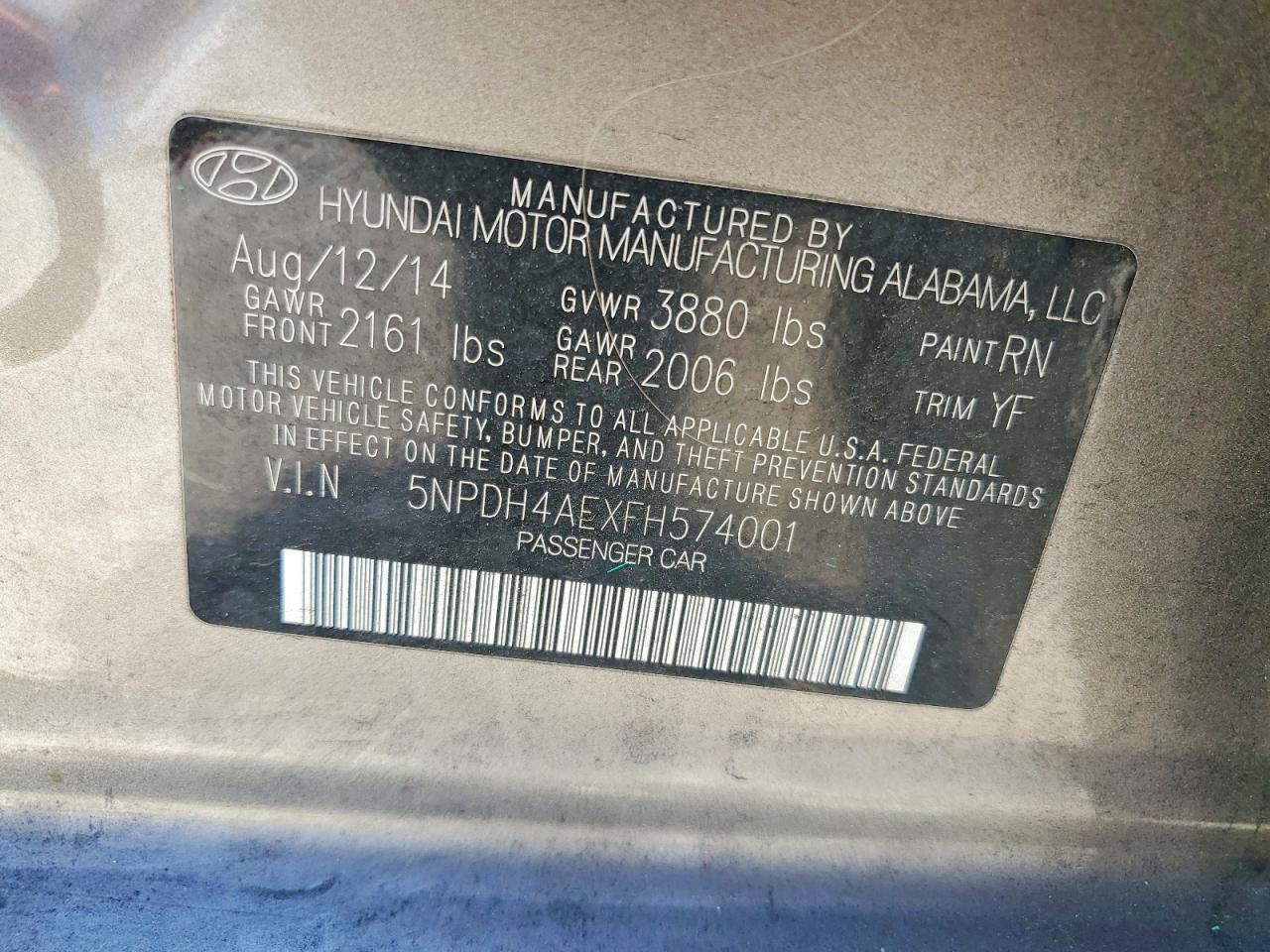 2015 HYUNDAI ELANTRA