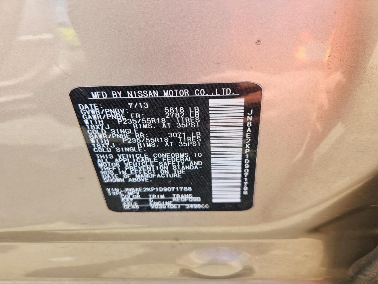 2013 NISSAN QUEST