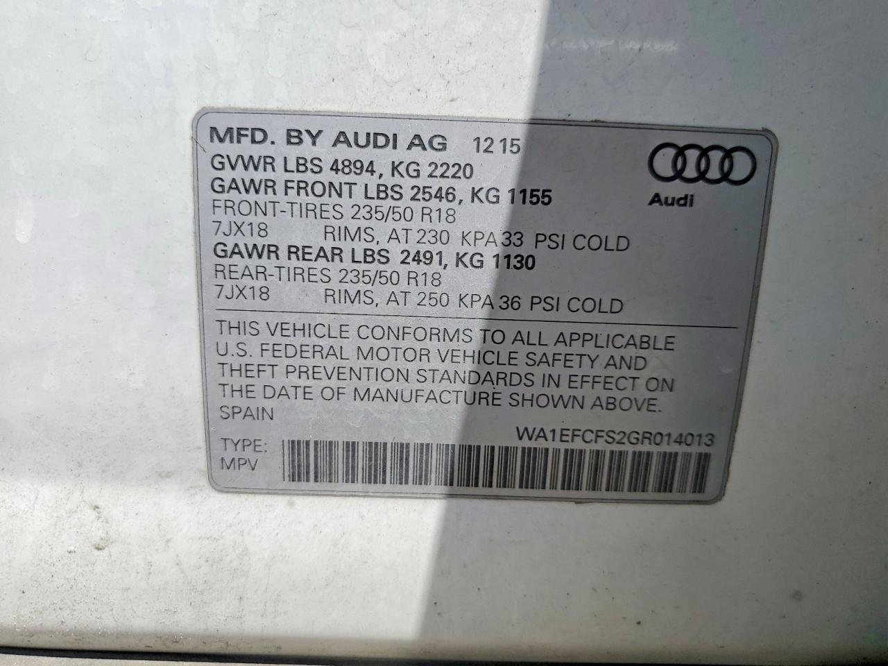 2016 AUDI Q3