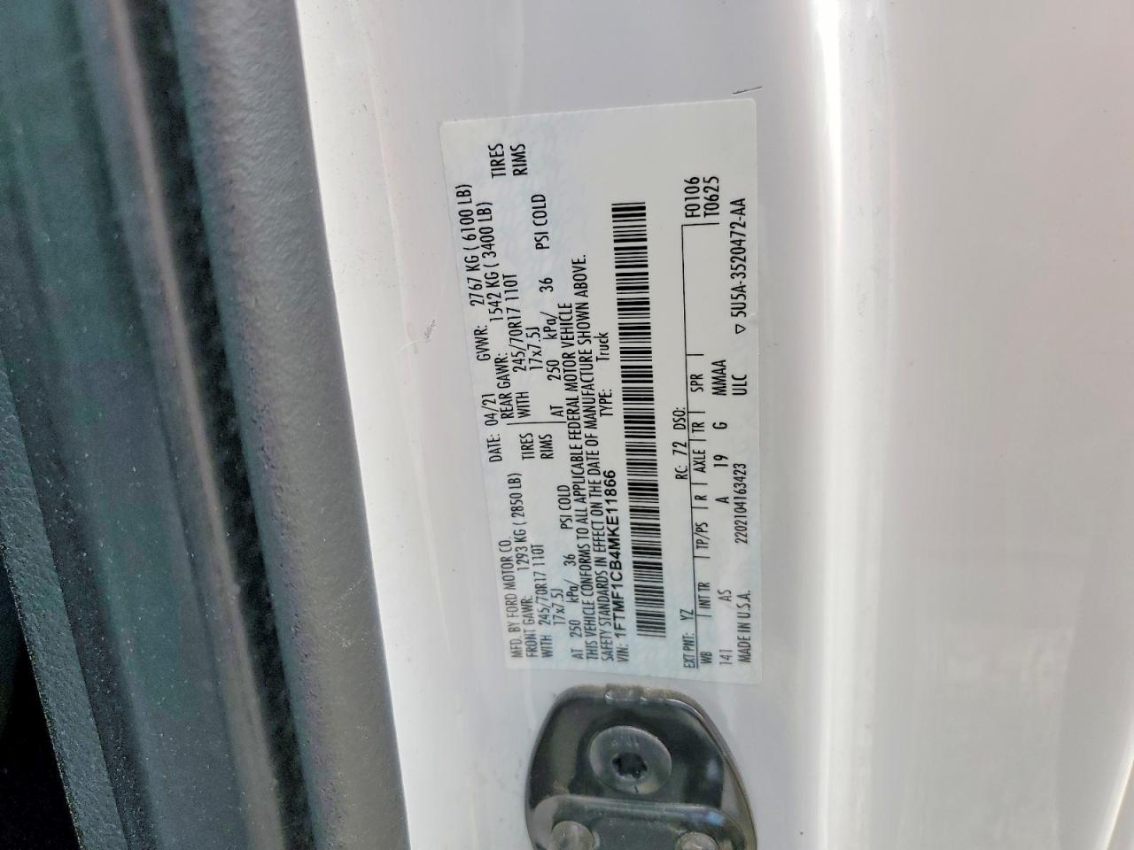 2021 FORD F150