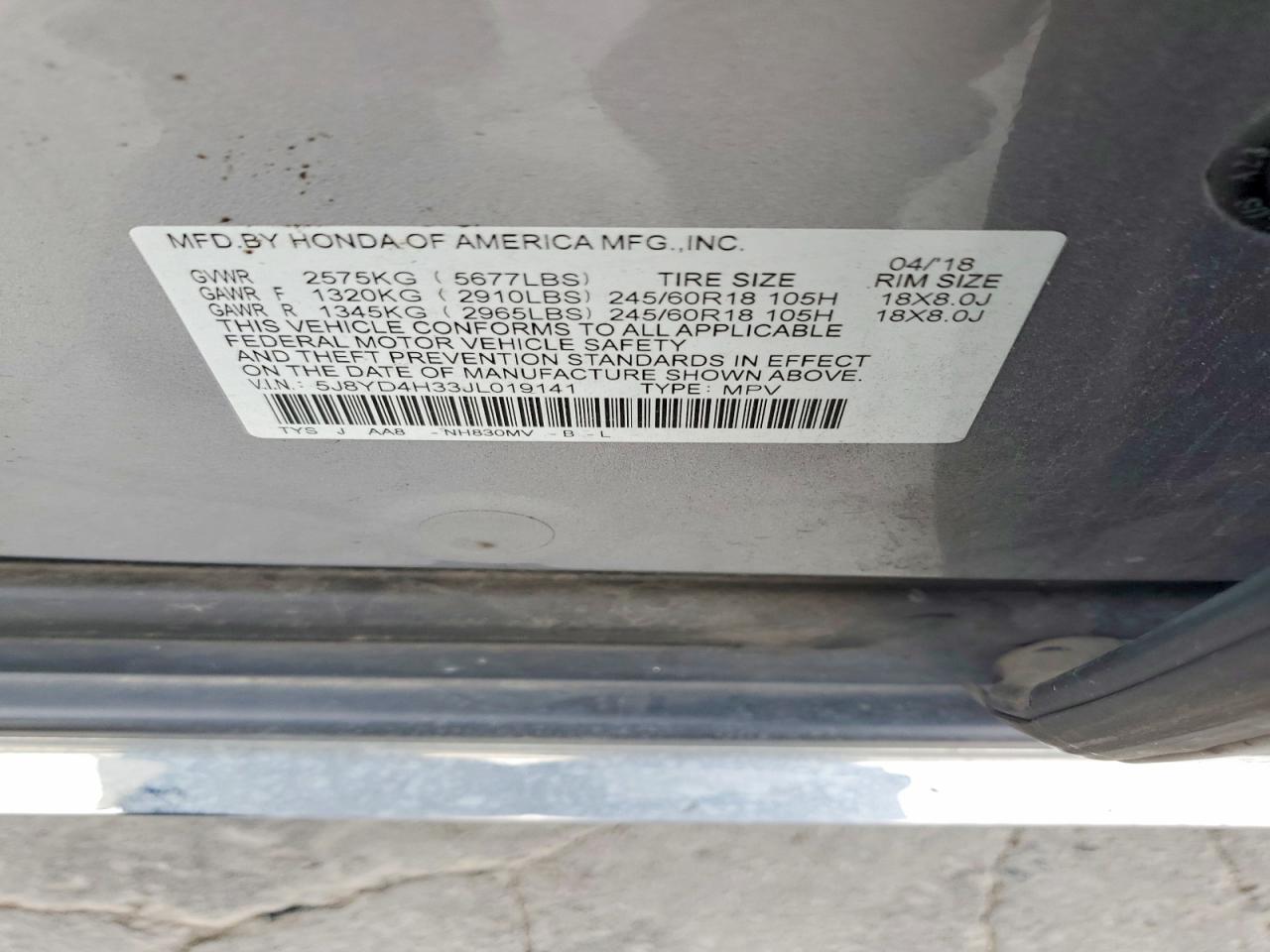 2018 ACURA MDX