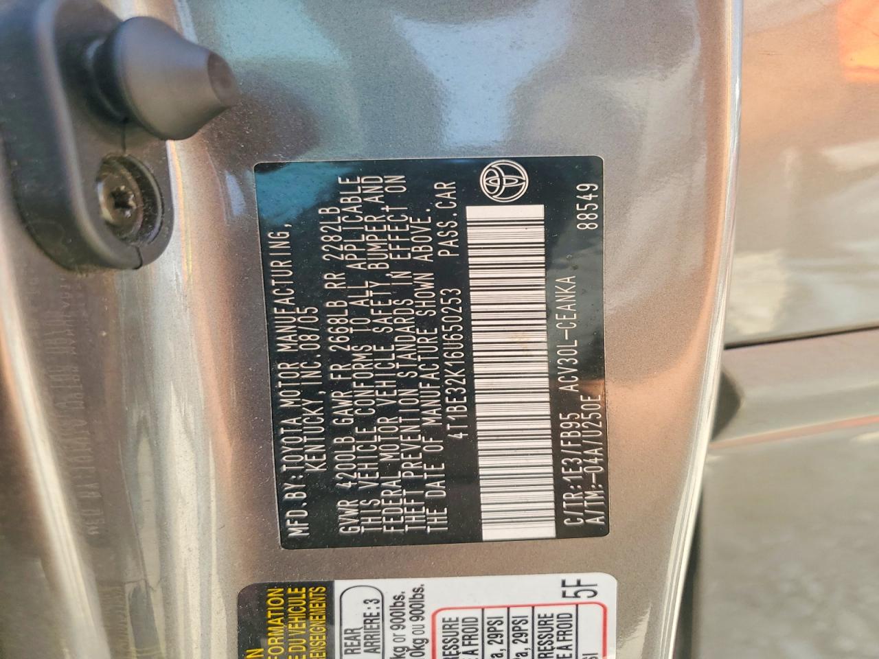 2006 TOYOTA CAMRY
