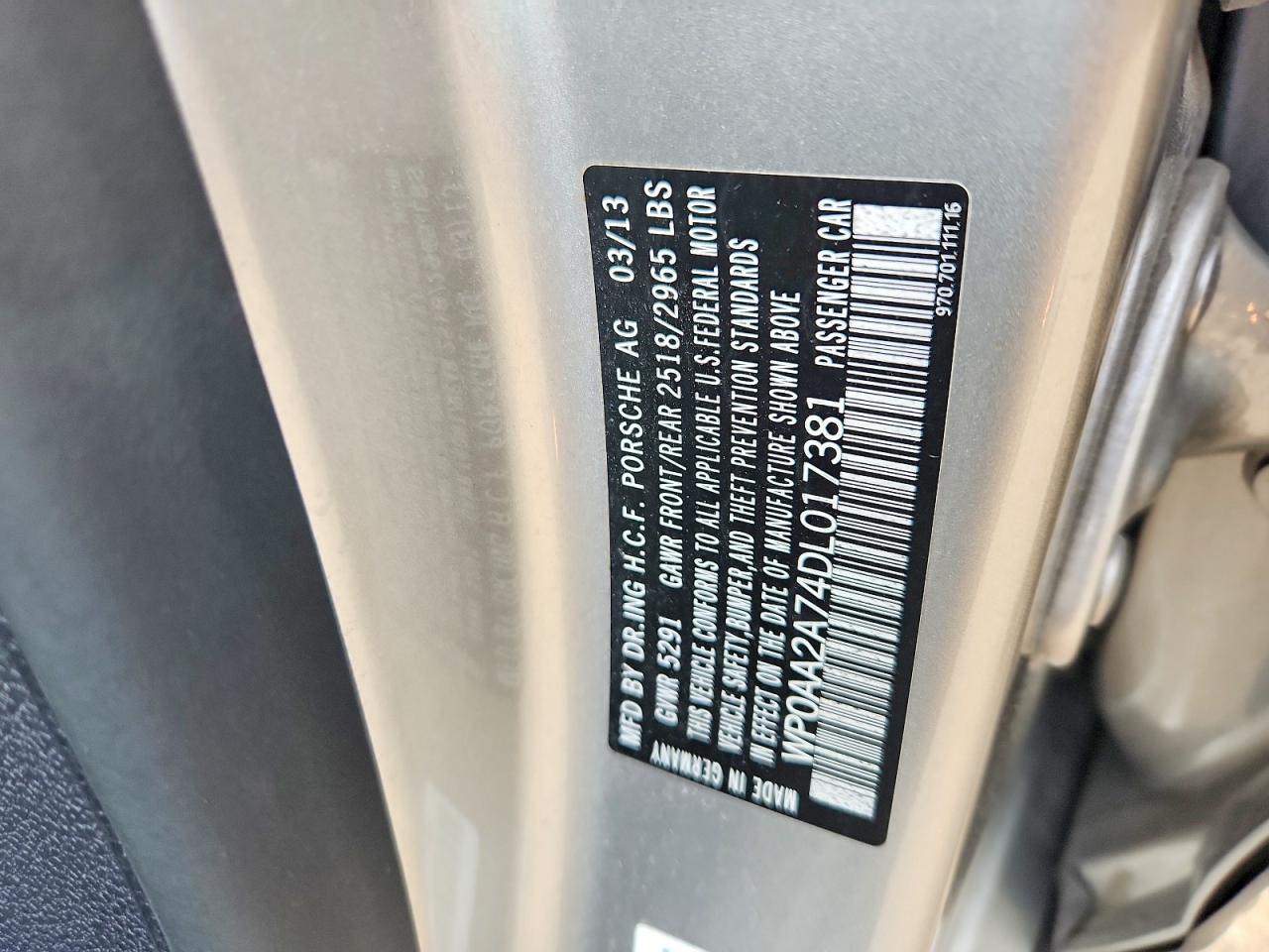 2013 PORSCHE PANAMERA