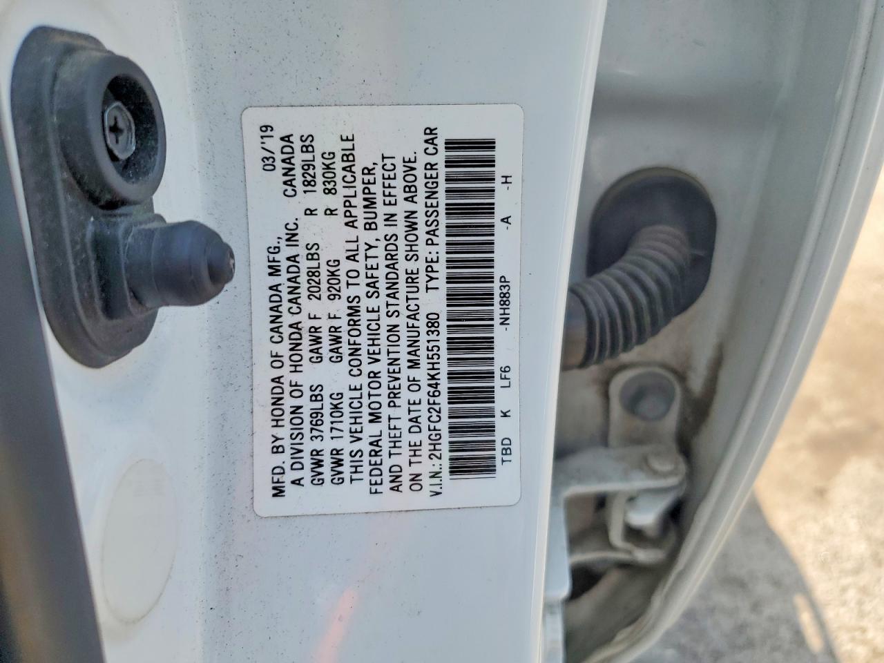 2019 HONDA CIVIC