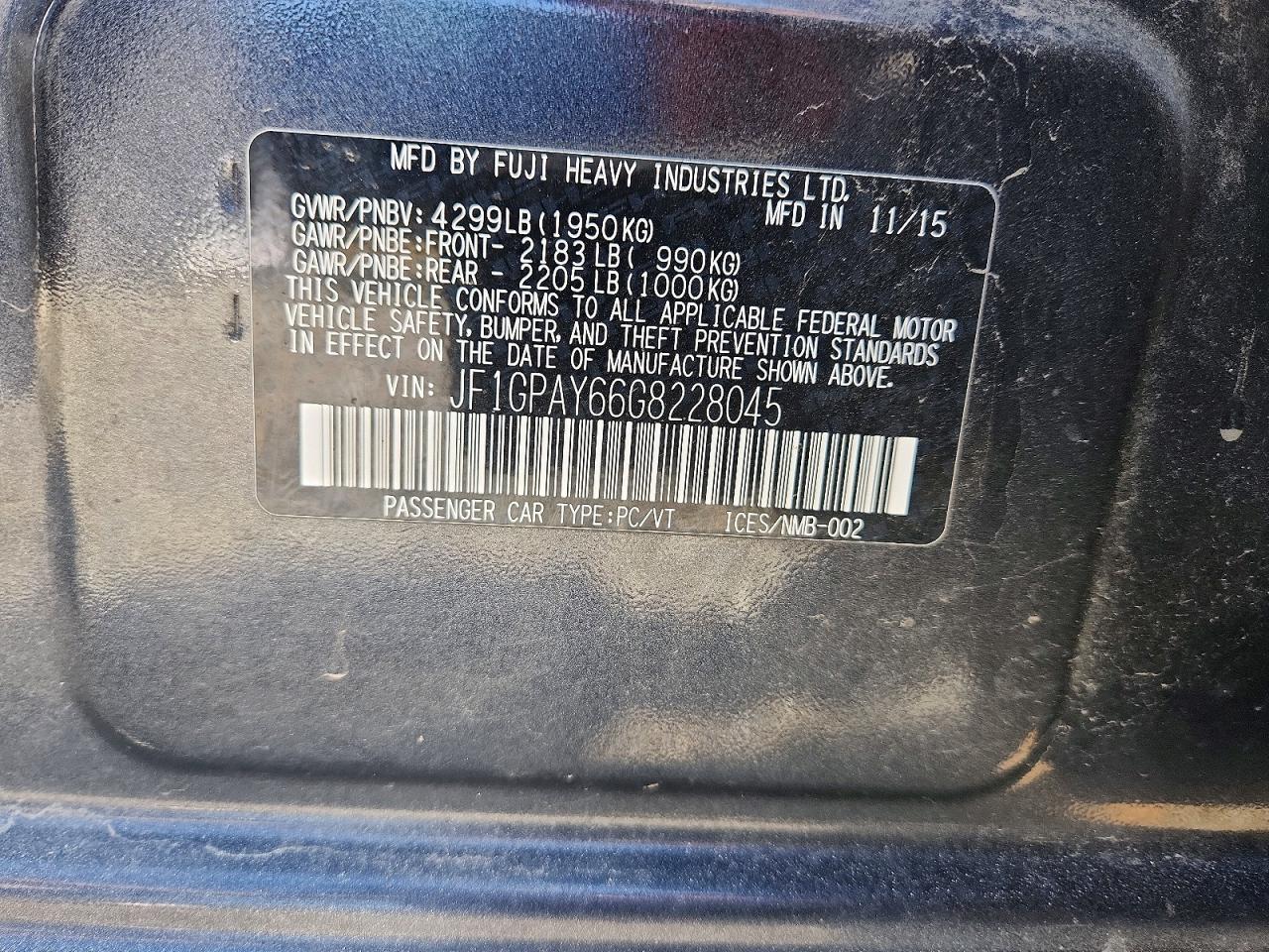 2016 SUBARU IMPREZA