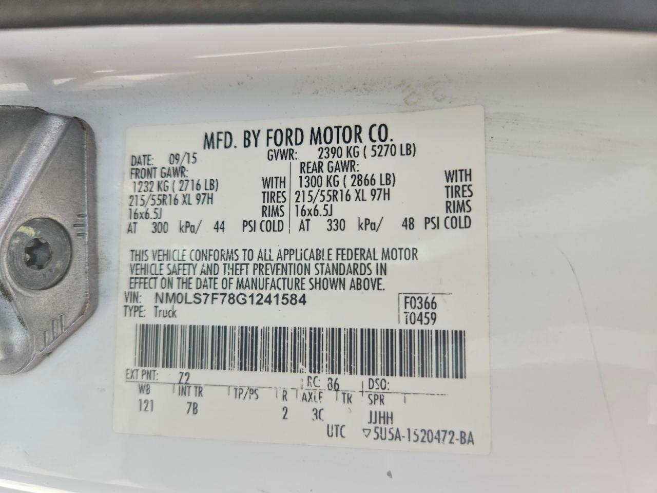 2016 FORD TRANSIT