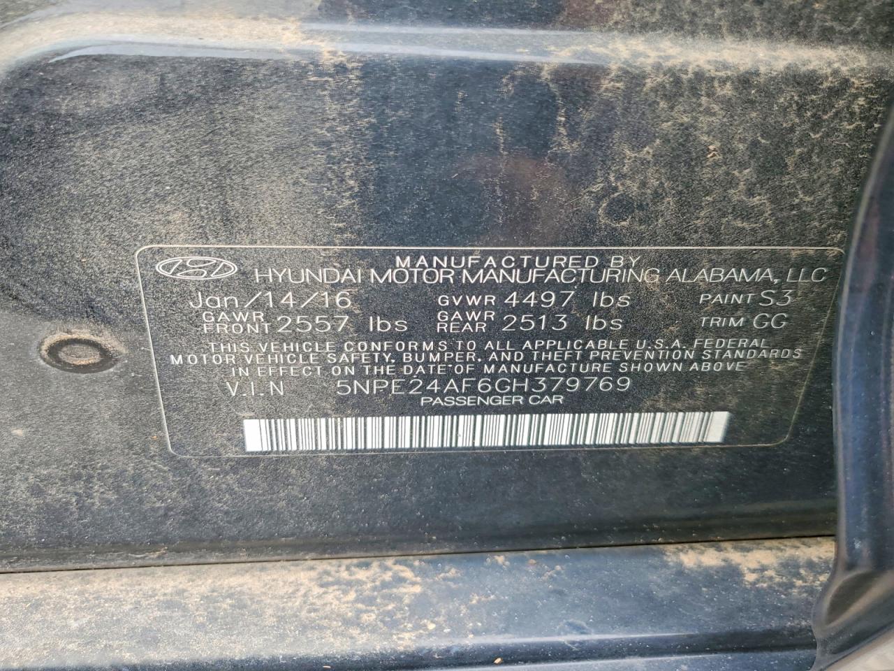 2016 HYUNDAI SONATA