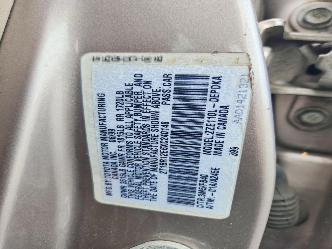 1999 TOYOTA COROLLA