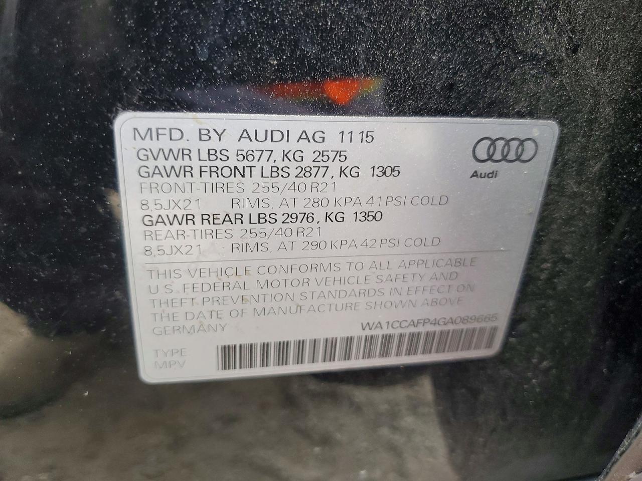 2016 AUDI SQ5