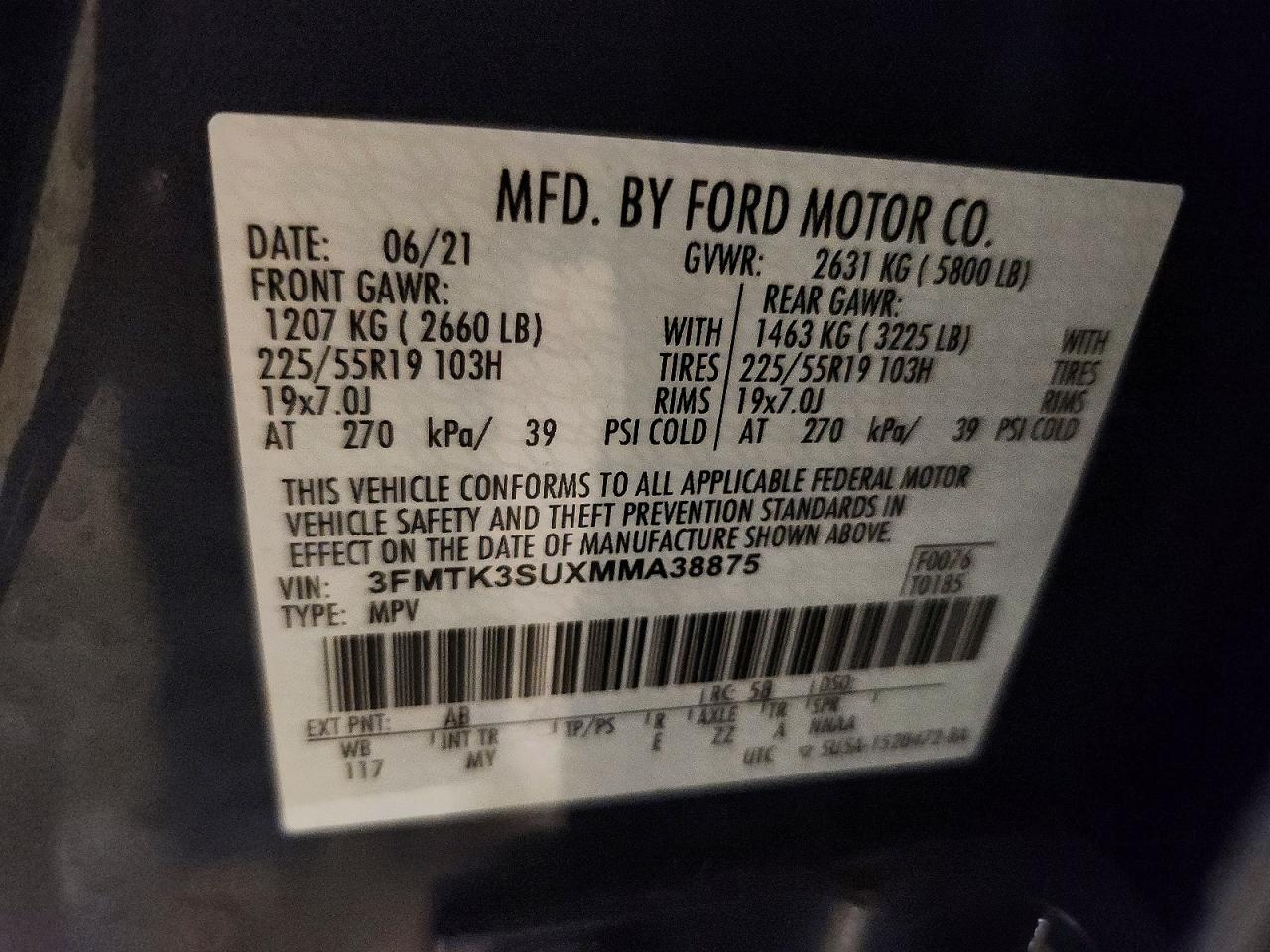 2021 FORD MUSTANG