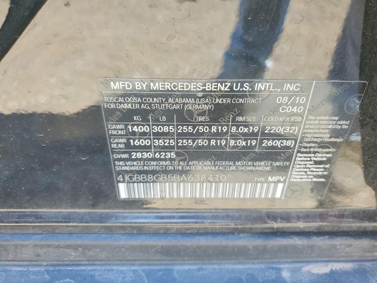 2011 MERCEDES-BENZ M-CLASS