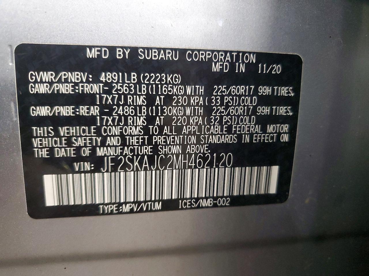 2021 SUBARU FORESTER