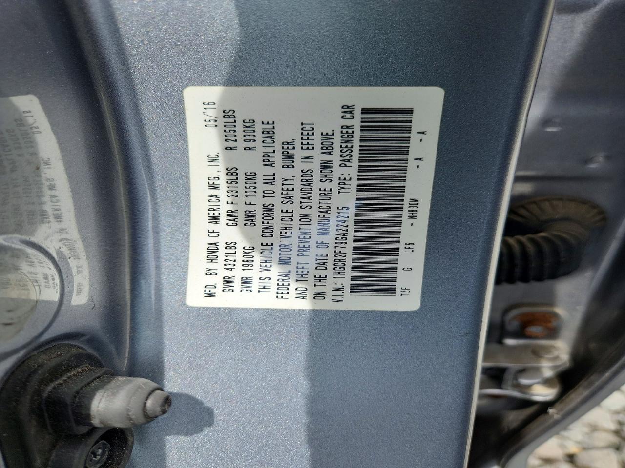 2016 HONDA ACCORD