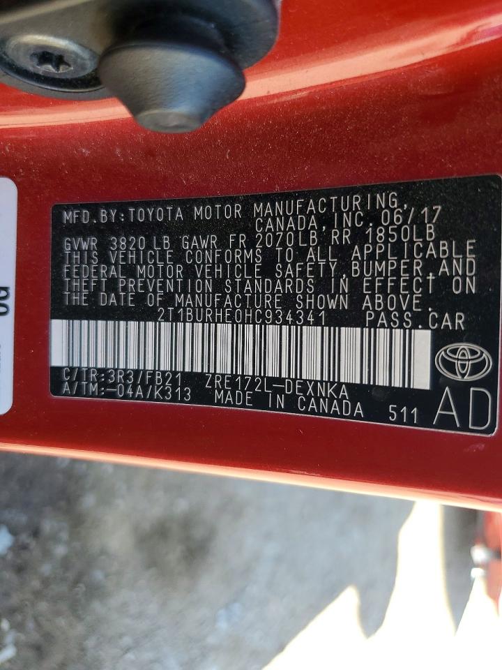 2017 TOYOTA COROLLA