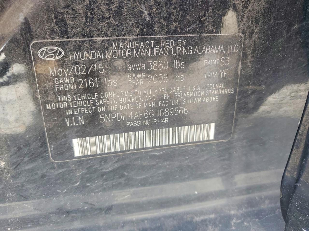 2016 HYUNDAI ELANTRA