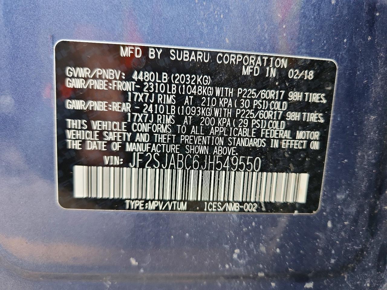 2018 SUBARU FORESTER