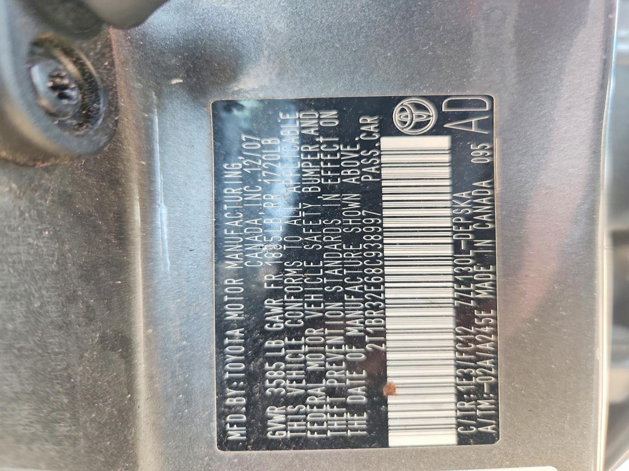 2008 TOYOTA COROLLA