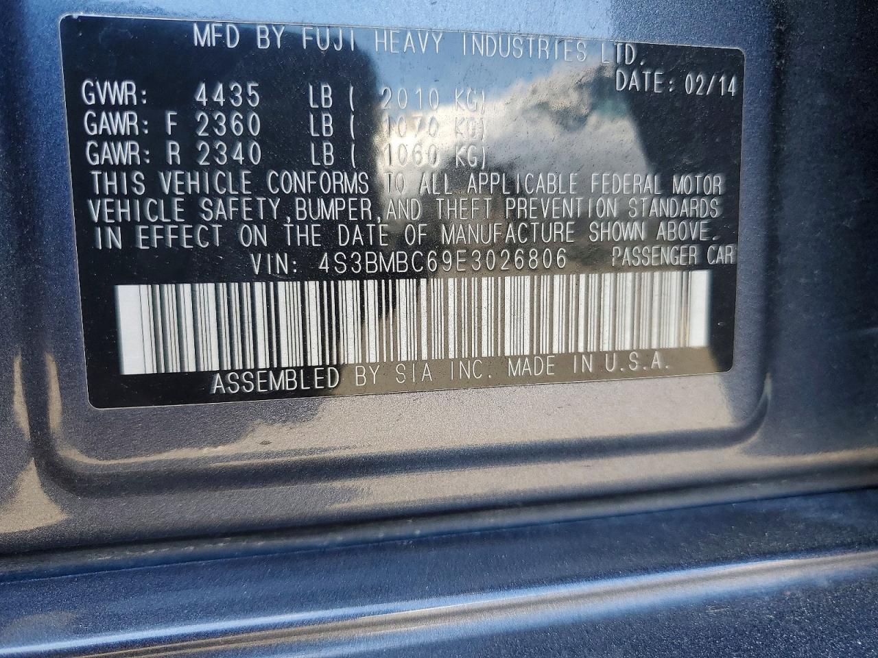 2014 SUBARU LEGACY