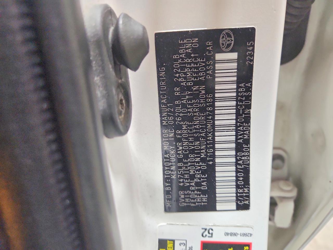 2021 TOYOTA CAMRY