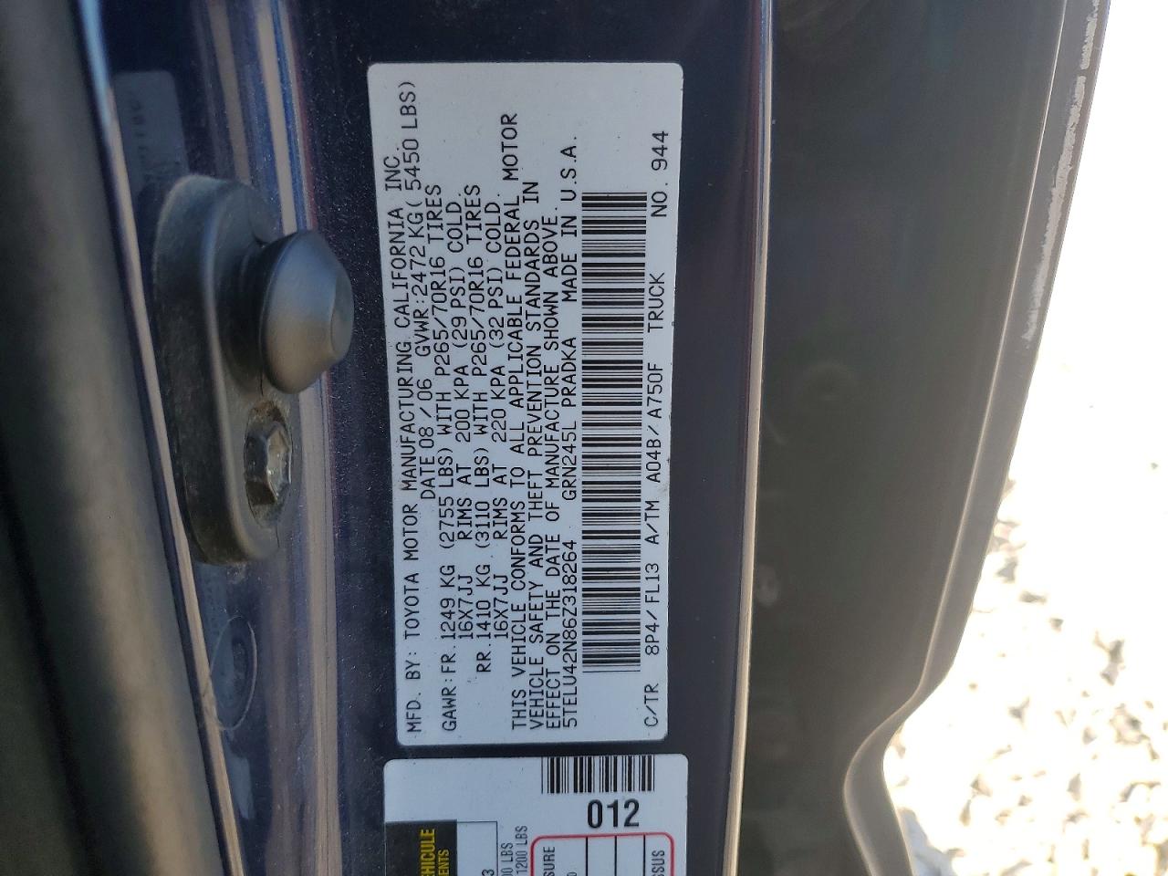 2006 TOYOTA TACOMA
