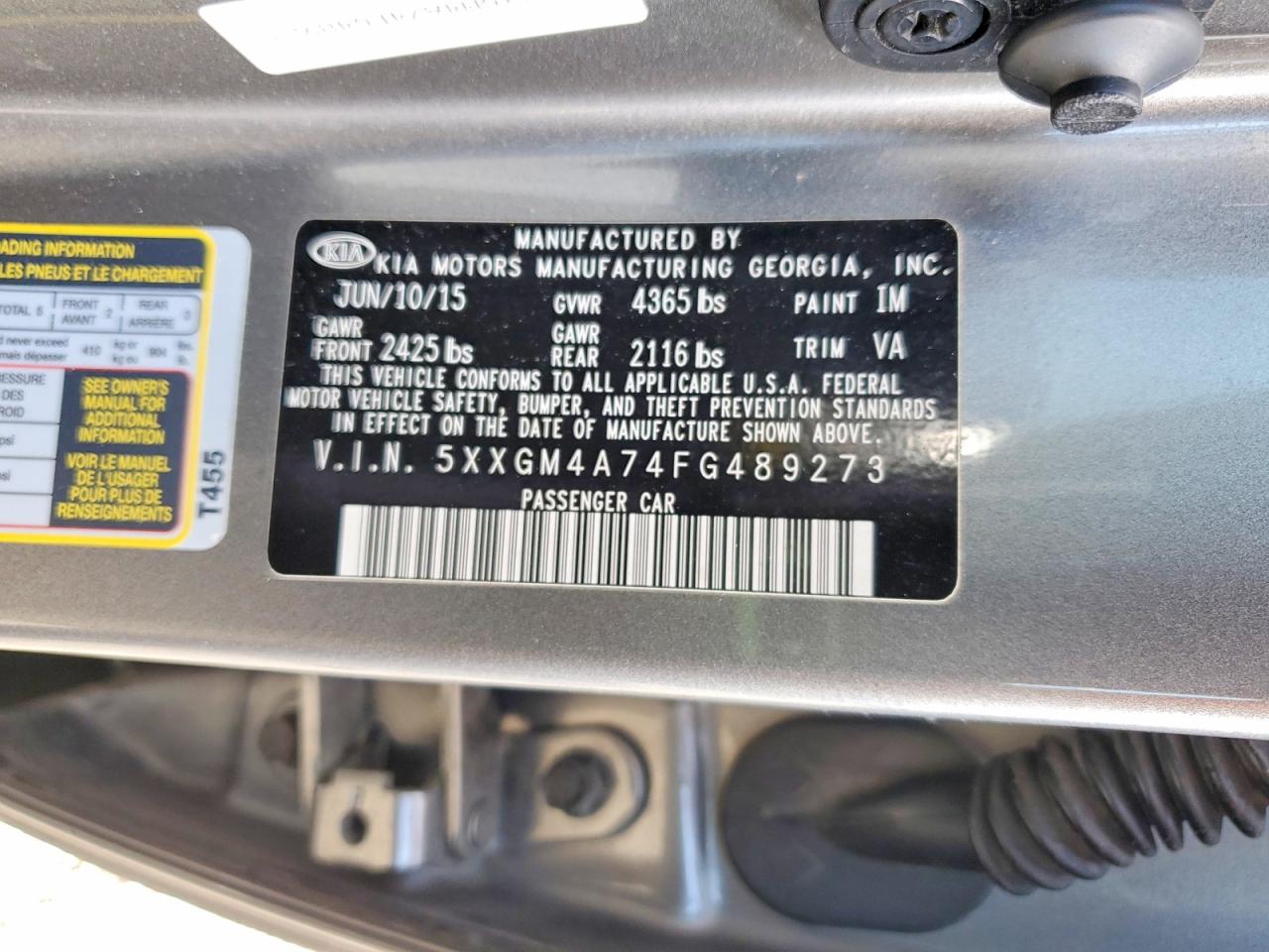 2015 KIA OPTIMA