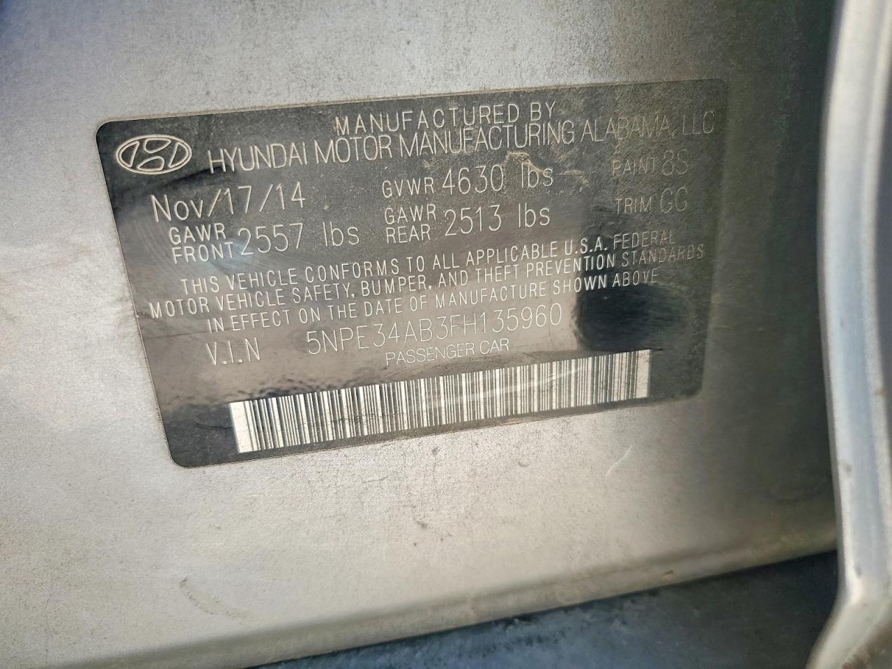 2015 HYUNDAI SONATA