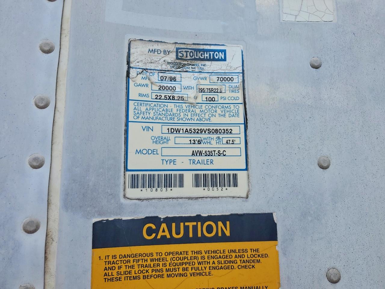 1997 STOUGHTON TRAILERS