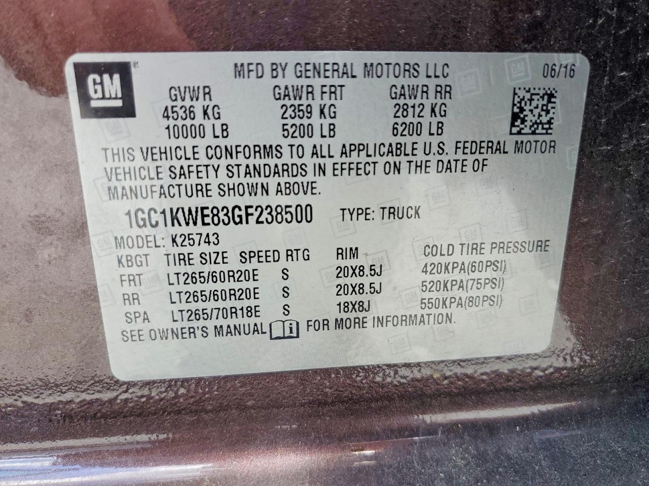 2016 CHEVROLET SILVERADO