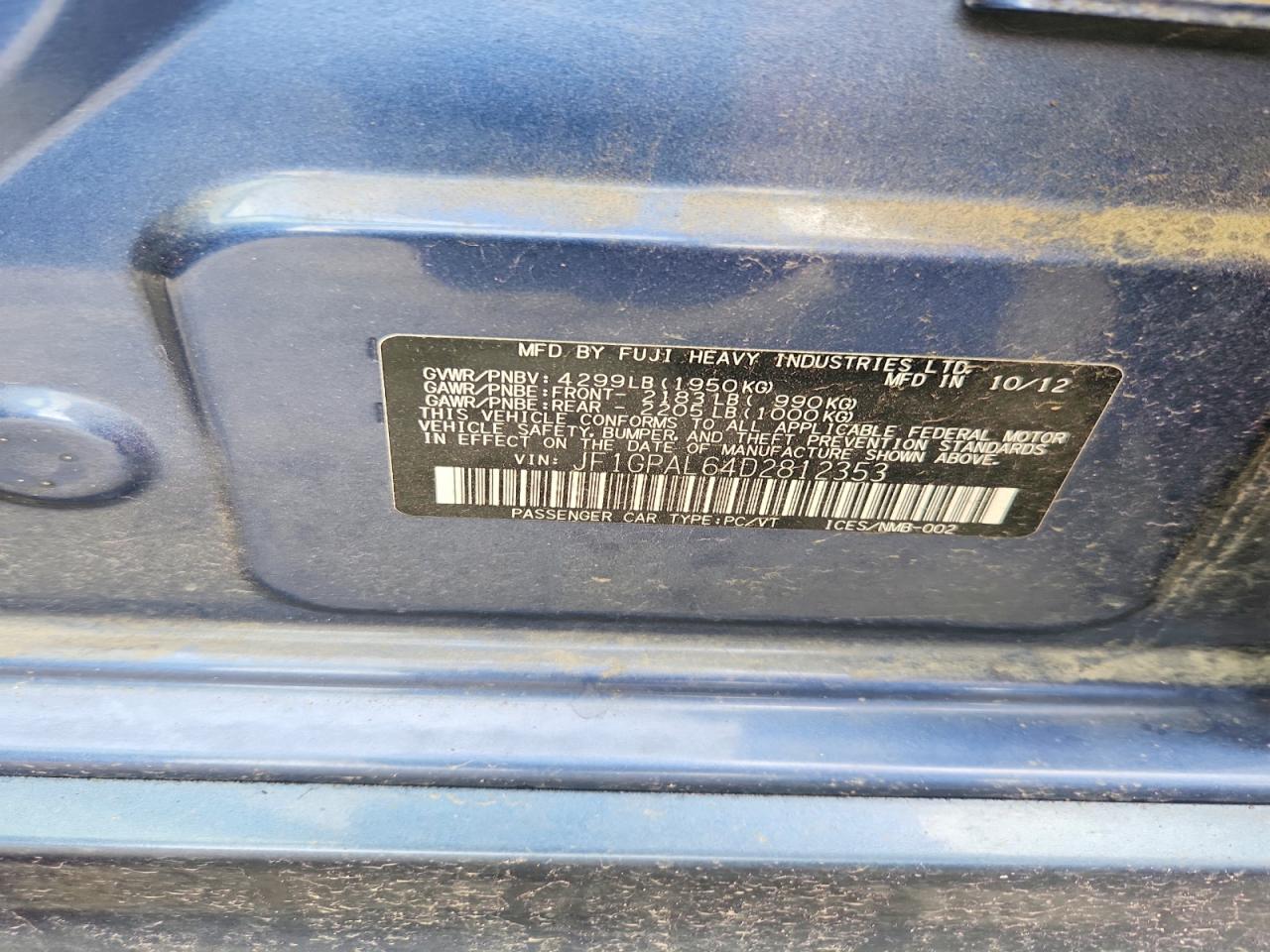 2013 SUBARU IMPREZA
