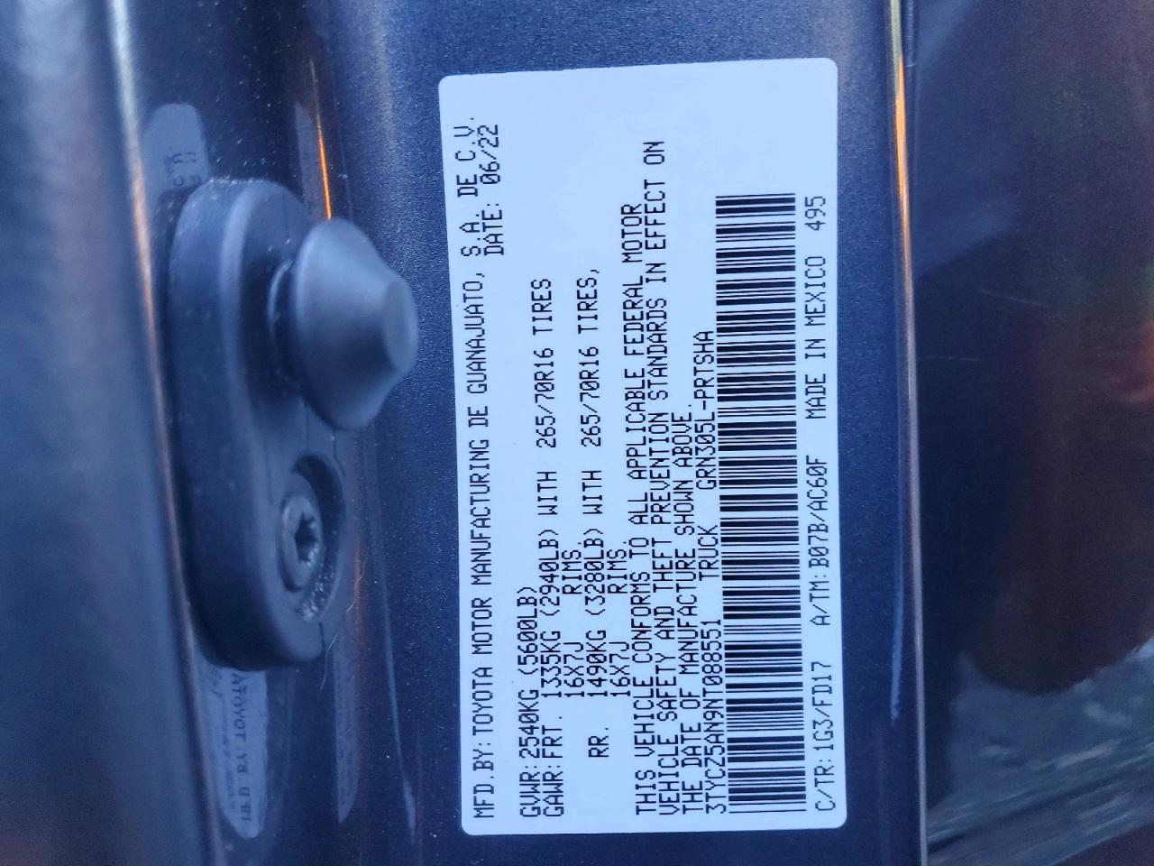 2022 TOYOTA TACOMA
